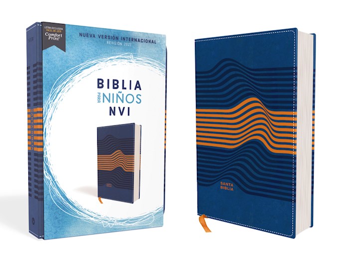 NVI Biblia Para Ninos Texto Revisado 2022 (Holy Bible For Kids Revised Text 2022)-Blue Leathersof