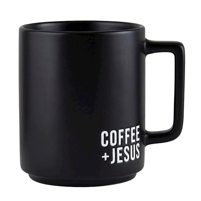 Matte Cafe Mug-Coffee &amp; Jesus (15 Oz)