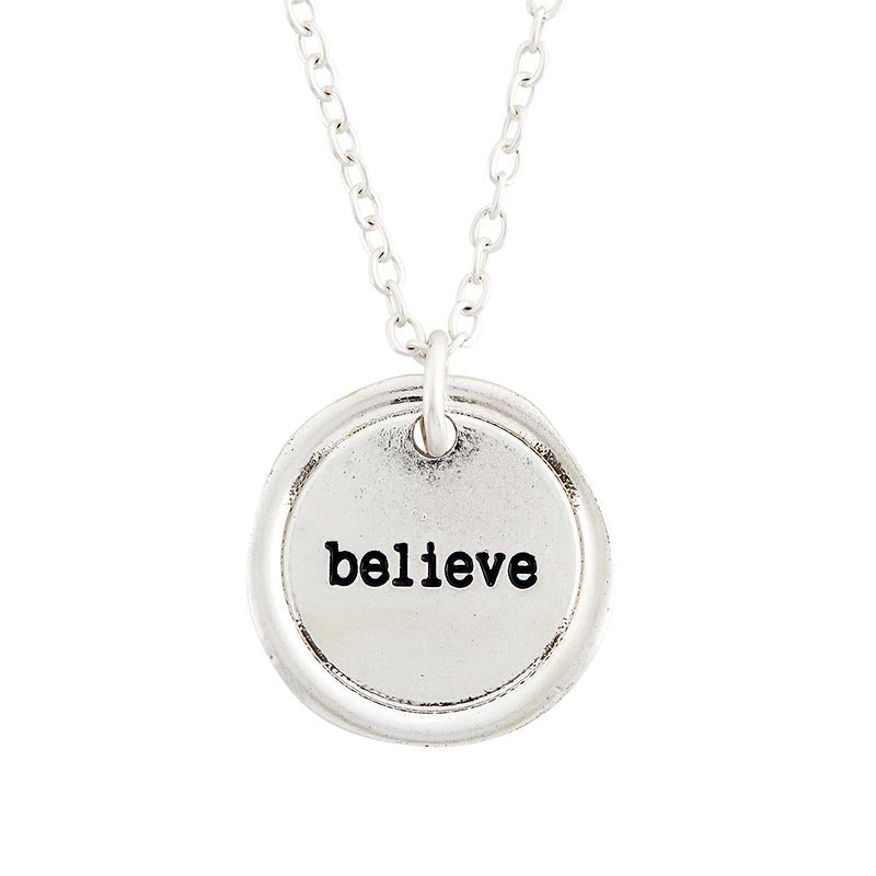 Necklace-Sealed In Faith Pendant-Believe (22&quot;)
