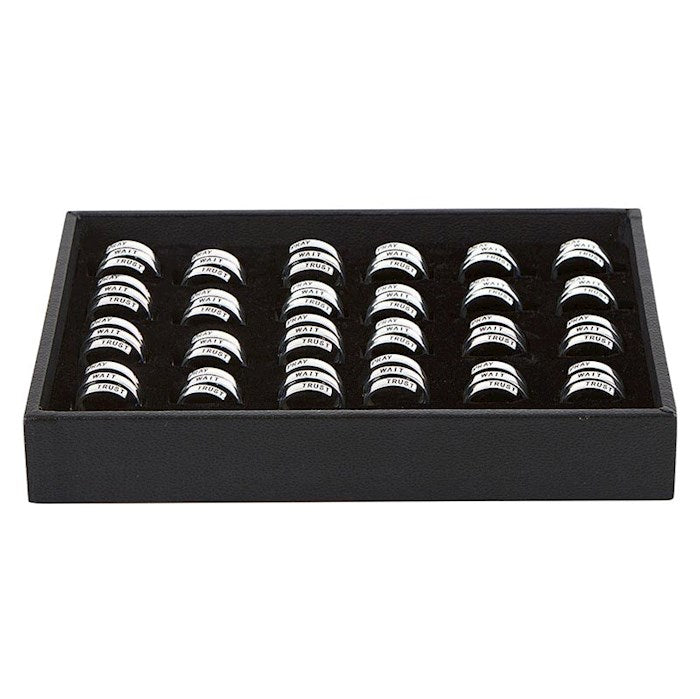 Wrapped Ring Display-Pray Wait Trust (Set Of 36)