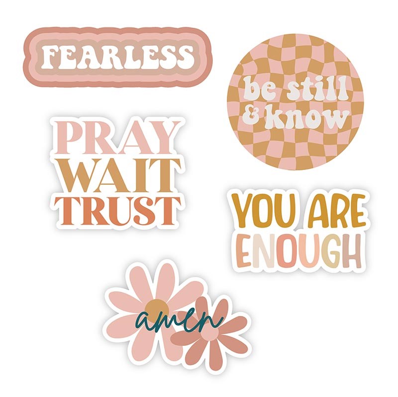Boho Sticker Pack-(Approx 3&quot; x 3&quot; Each) (Set Of 5 Assorted Stickers)