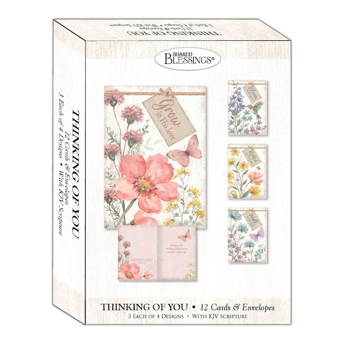Boxed Card-Thinking Of You: Peaceful Garden (Shared Blessings) (Box Of 12)
