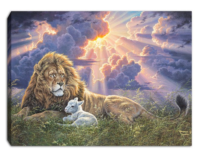 Mini Canvas-Perfect Peace/Lion and The Lamb LED Tabletop w/Timer (8&quot; x 6&quot;)