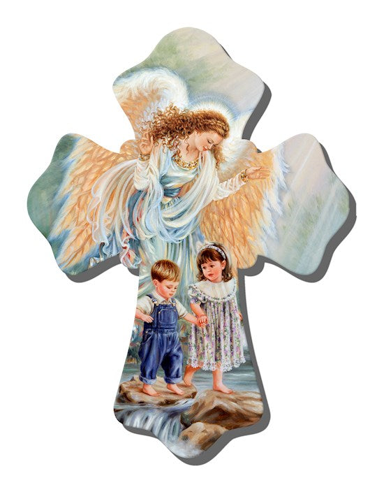 Wall Cross-Guardian Angel (6" x 8")