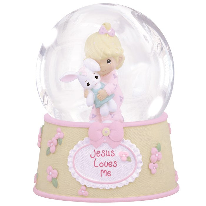 Musical Snow Globe-Jesus Loves Me/Bunny-Girl
