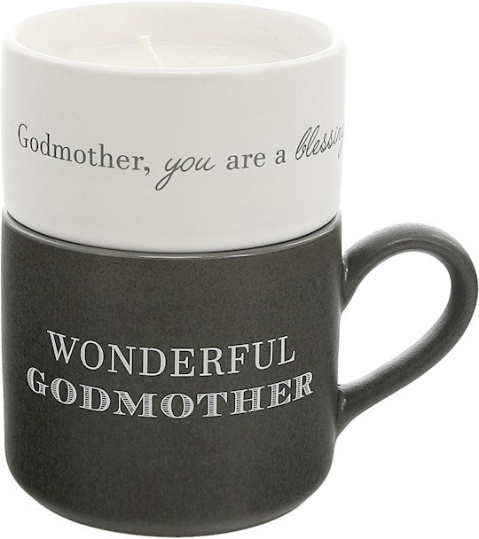 Gift Set-Stacking Mug and Candle-Wonderful Godmother