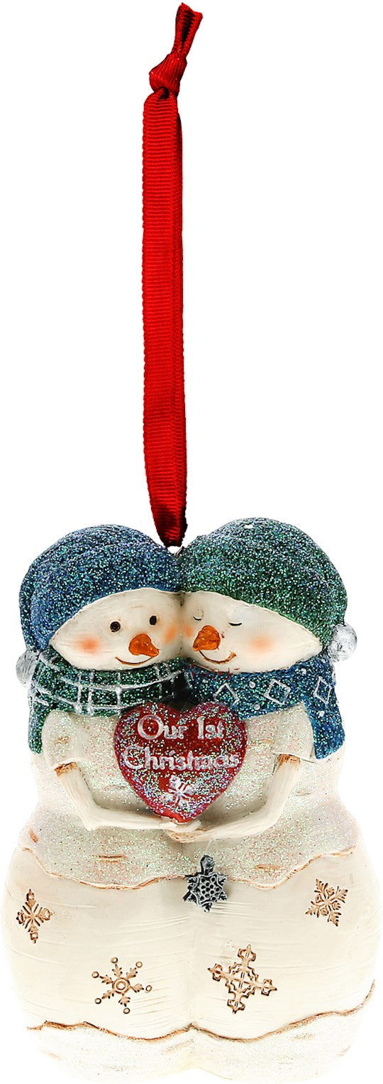 Ornament-Snowcouple-Our 1st Christmas-4"