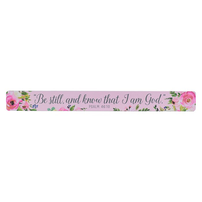 Magnetic Strip-Be Still &amp; Know Ps. 26:10-Pink Floral (Pack Of 6)