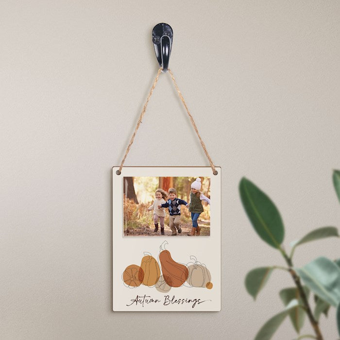 Hanging Photo Frame-Autumn Blessings-Holds 2x3 Photo (3.75 x 5)