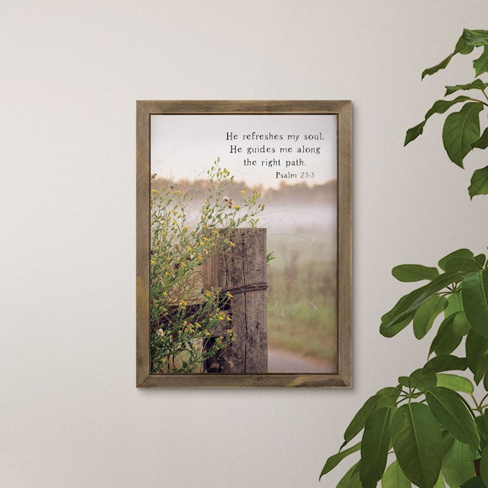 Wall Decor-He Refreshes My Soul (13 x 17)
