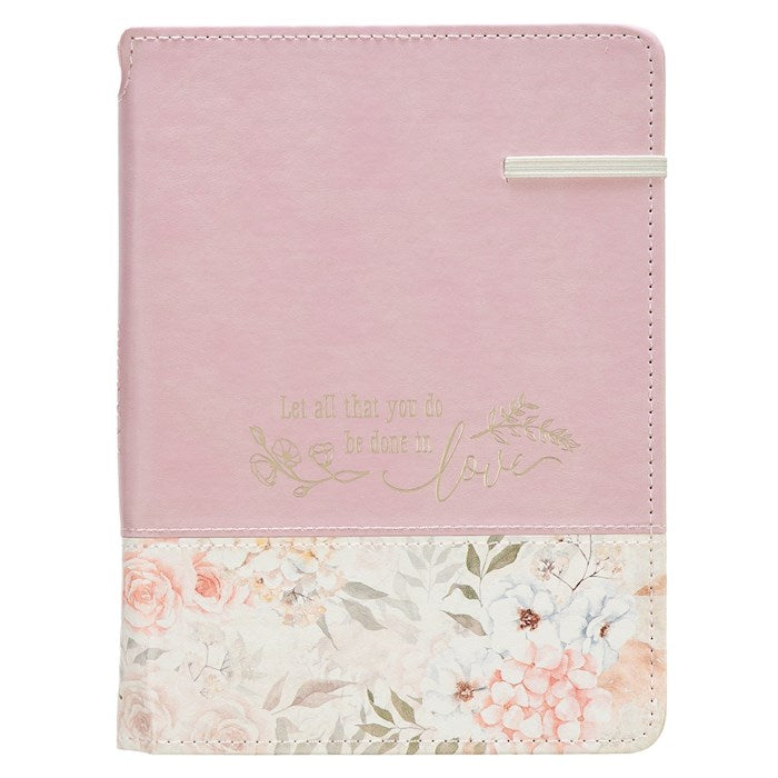Journal Classic w/Elastic &amp; Pen Holder Love 1 Cor. 16:14