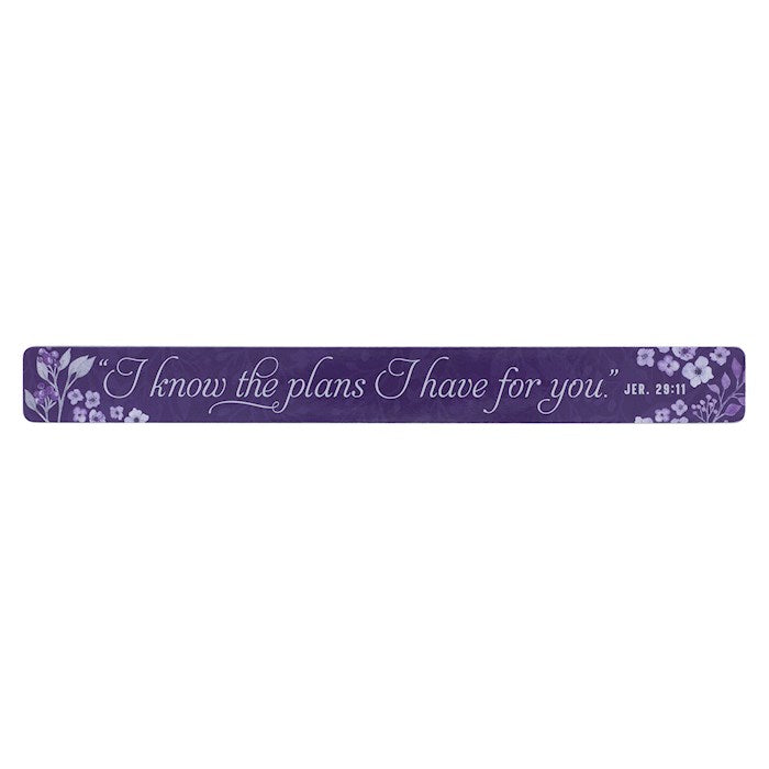 Magnetic Strip-I Know the Plans Jer. 29:11-Purple Floral (Pack Of 6)