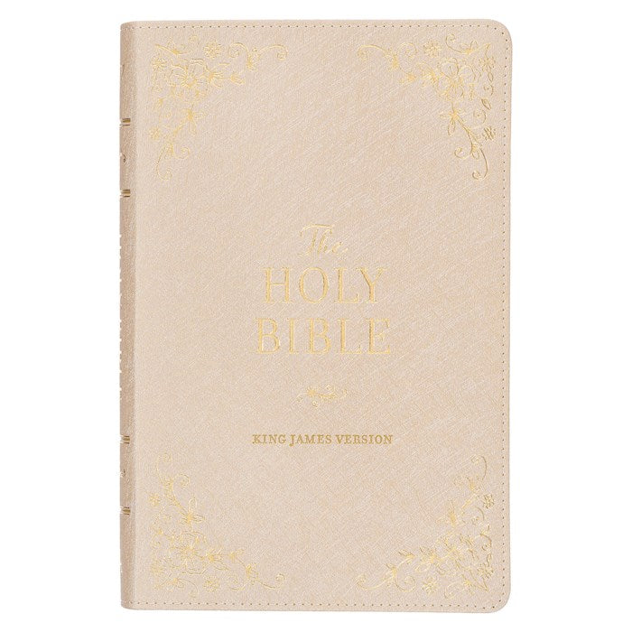 KJV Deluxe Gift Bible-Pearlized Ivory  Faux Leather Indexed