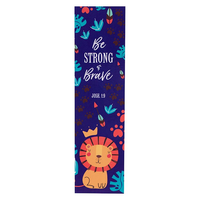 Bookmark-Blue Lion/Be Strong &amp; Brave Josh. 1:9 (Pack Of 10)