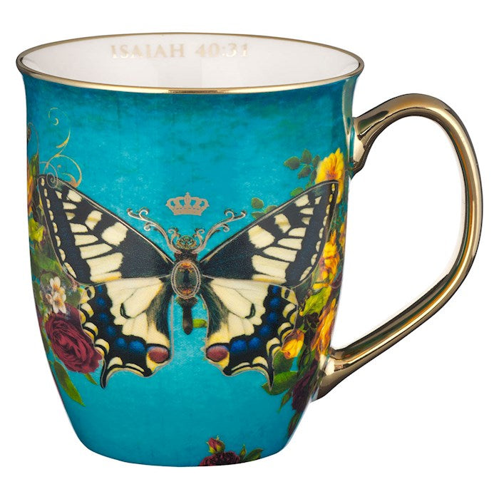 Mug-Hope (Isaiah 40:31)-Teal Butterfly (MUG1017)