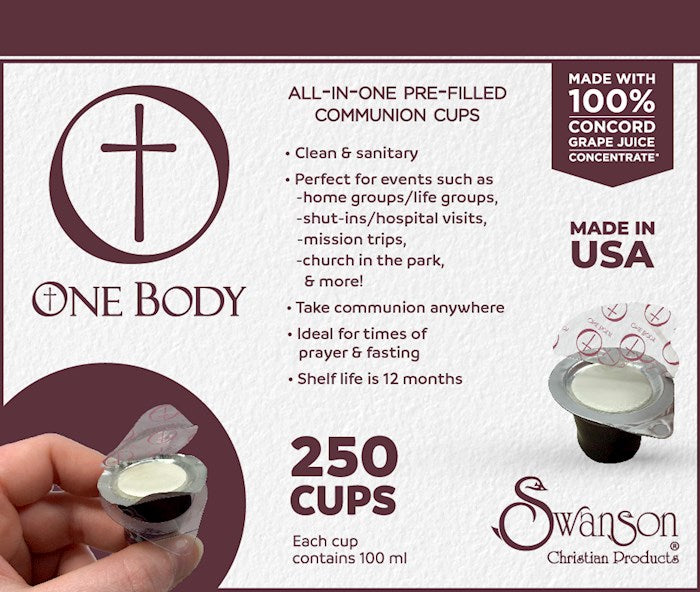 Communion-One Body Prefilled Cup Juice/Wafer (Box Of 250)