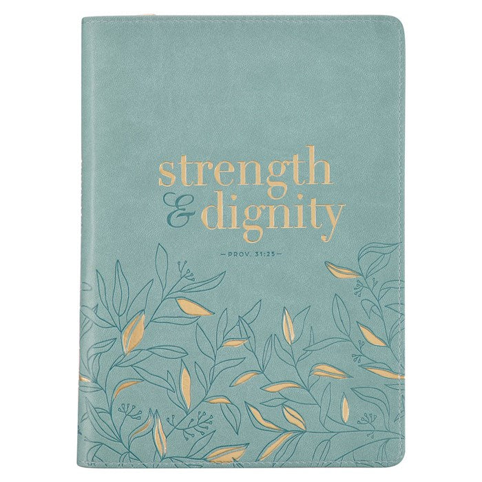 Journal-Classic-Strength &amp; Dignity (Proverbs 31:25) w/Zipper