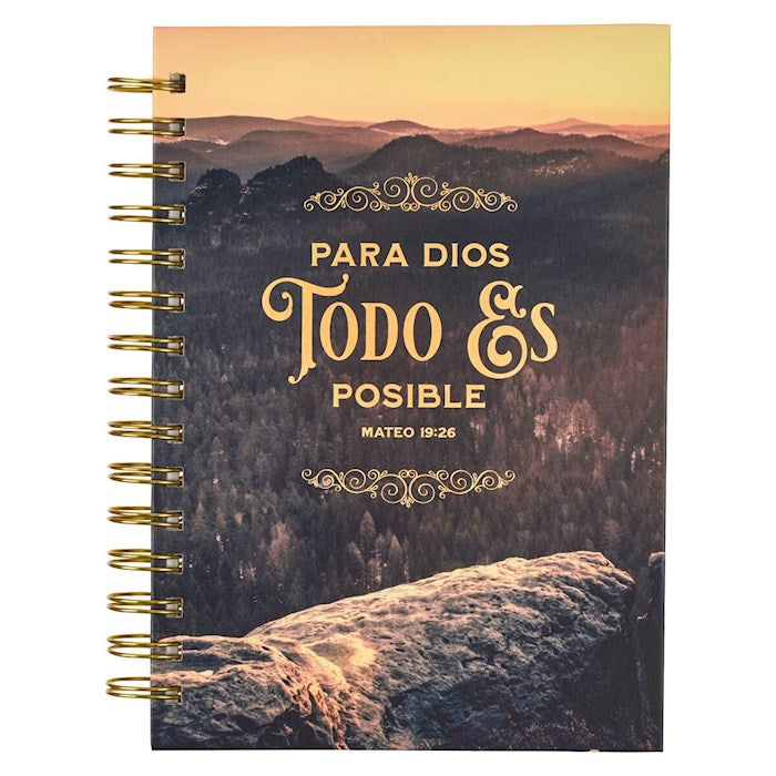 Spanish-With God All Things Are Possible Wirebound Journal (Matthew 19:26)
