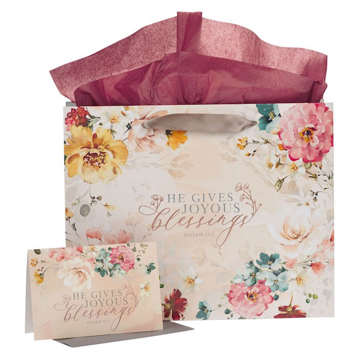Gift Bag w/Card-Large Landscape-Joyous Blessings Isaiah 61:3