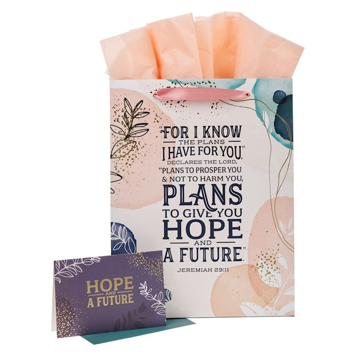 Gift Bag w/Card-Large-Portrait-Hope &amp; A Future Jer. 29:11