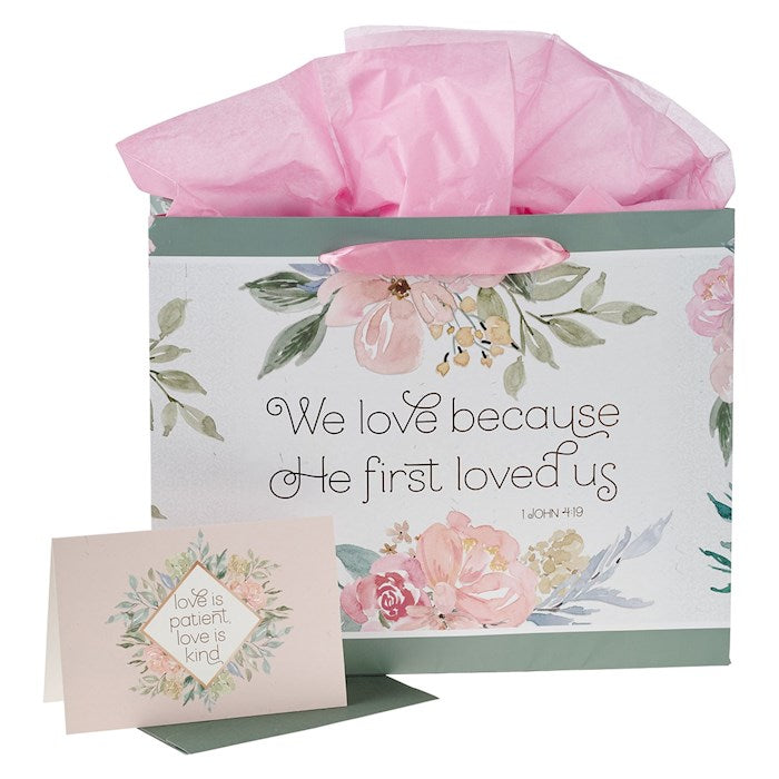 Gift Bag w/Card-Large-Landscape-He Loved Us 1 John 4:19