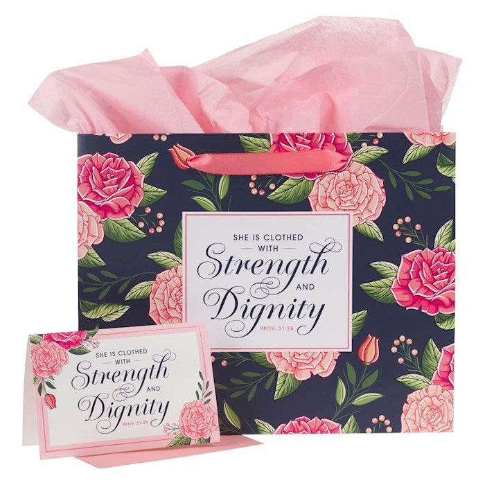 Gift Bag w/Card-Large-Landscape-Strength &amp; Dignity Prov. 31:25