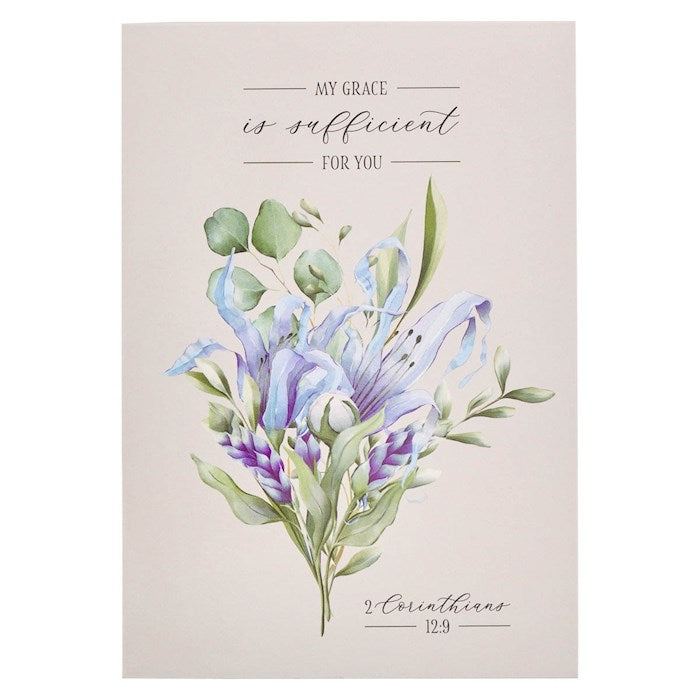 Notepad-Floral My Grace is Sufficient 2 Cor. 12:9