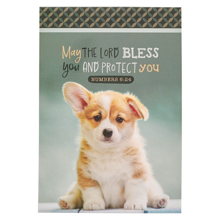 Notepad-Gray Puppy May the Lord Bless You Num. 6:24