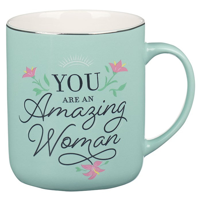 Mug-You Are An Amazing Woman-Teal/White (MUG984)