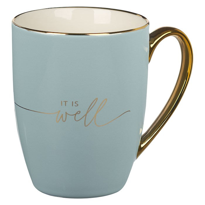 Mug-It is Well With My Soul-Blue &amp; Gold (MUG987)