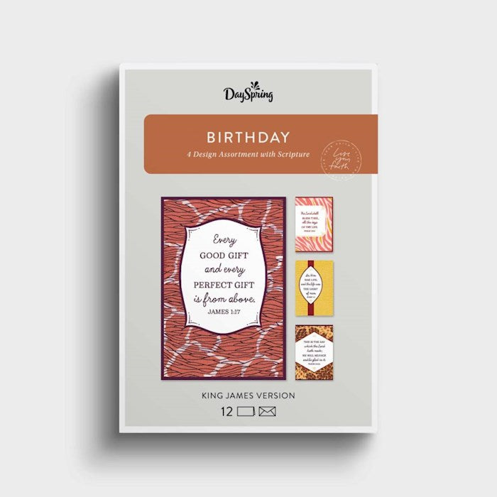 Boxed Card-Birthday-Animal Print (Box Of 12)-U0058