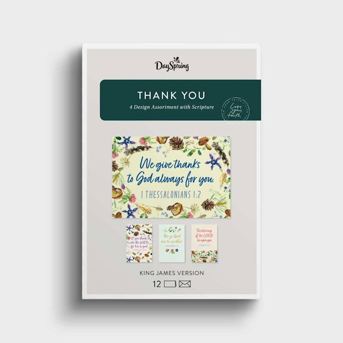 Boxed Card-Thank You-Simple Nature (Box Of 12)-U0061