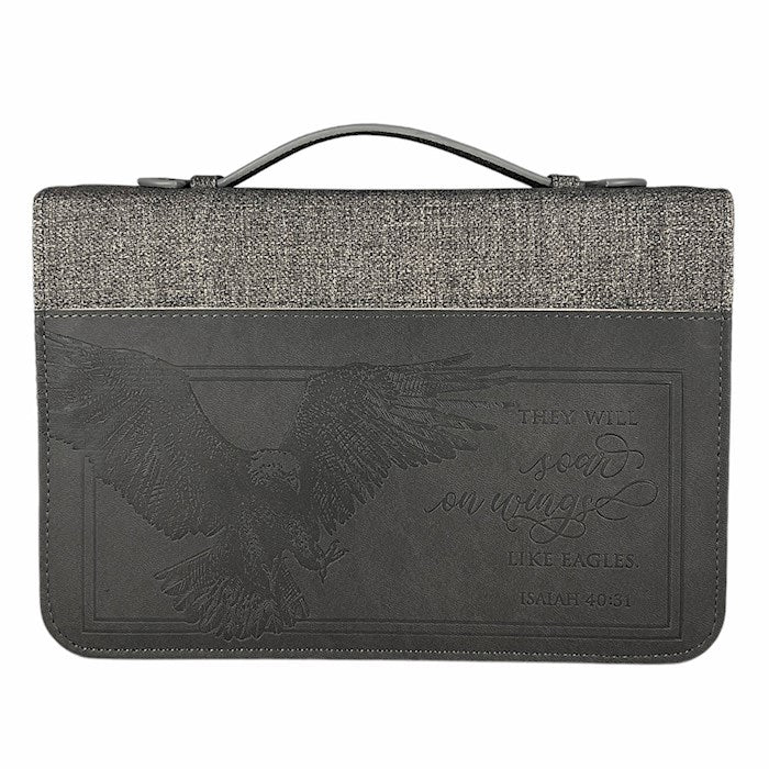 Bible Cover-They Will Soar On Wings Of Eagles-Grey-LRG (out of print)