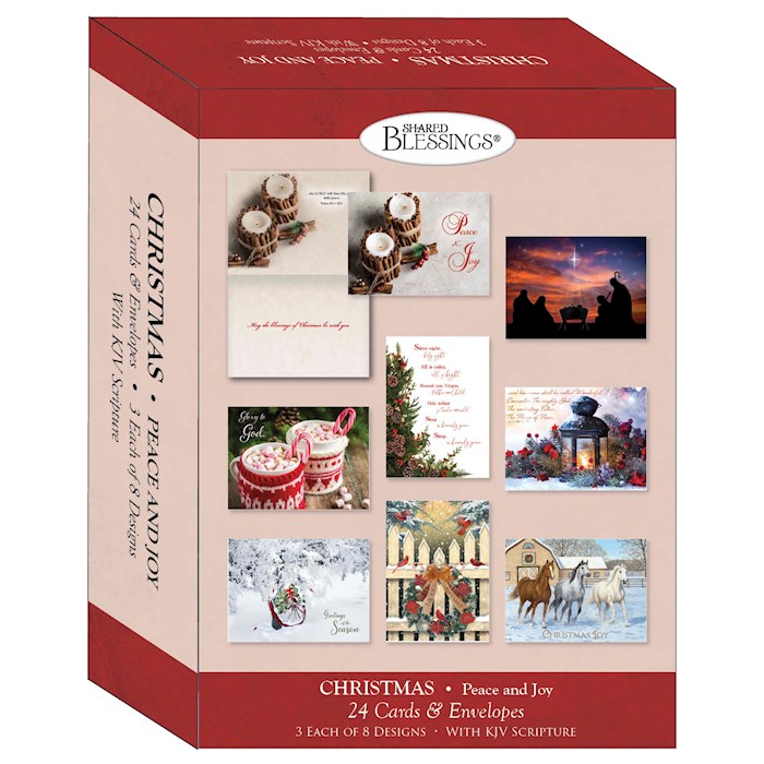Boxed Card-Christmas: Peace And Joy Assortment (Box Of 24)