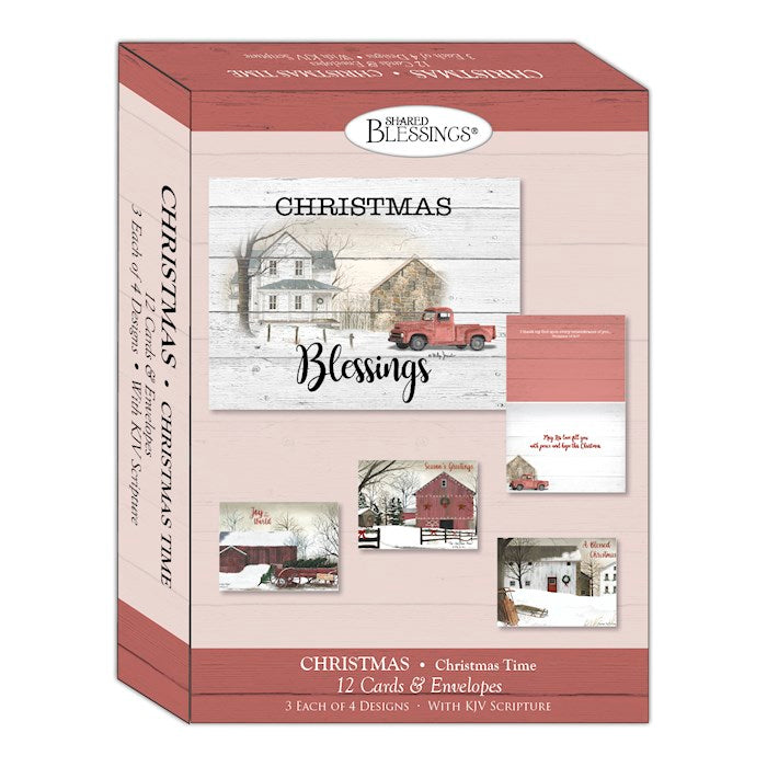 Boxed Card-Christmas: Christmas Time Assortment (Shared Blessings) (Box Of 12)