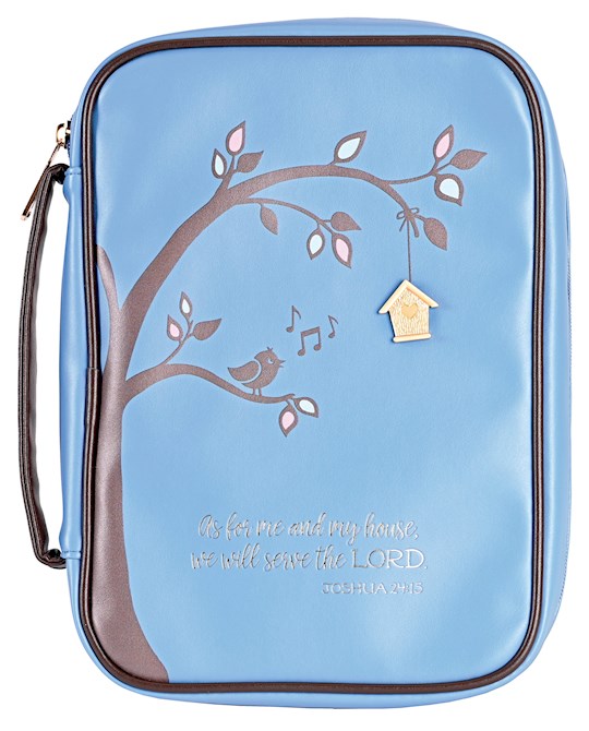 Bible Cover-As For Me &amp; My House-Blue/Gold-XLG