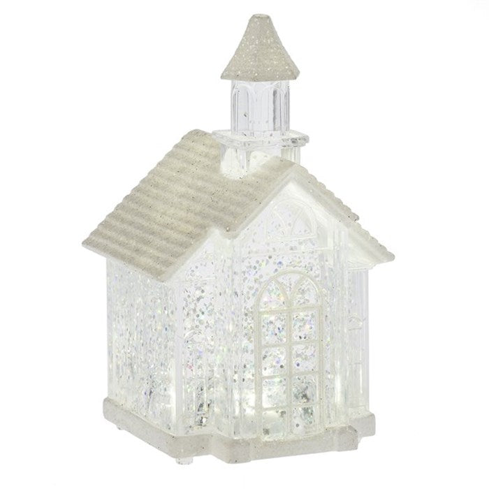 Home Decor-Mini Shimmer Church (2.75" x 2.75" x 4.75") (12 pc. ppk.)