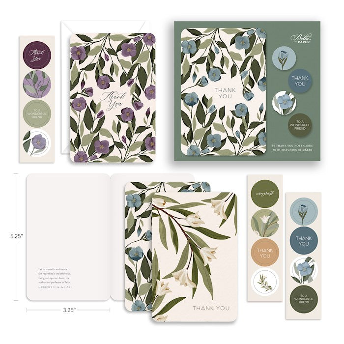 Boxed Cards-Cultivate Gratitude Assorted Thank you Note Cards Set of 12 Series 1
