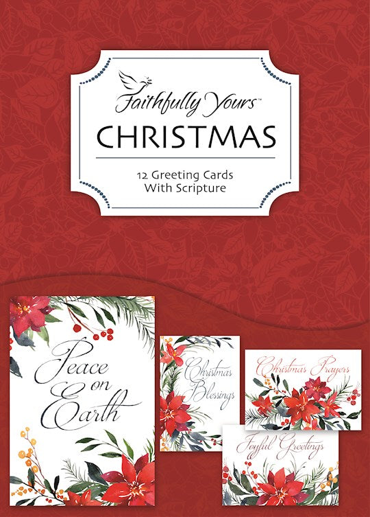 Boxed Card-Christmas Poinsettia (Box Of 12)