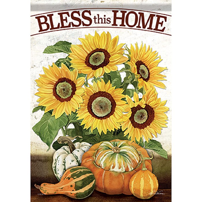 Flag-Garden-Durasoft-Sunflowers &amp; Gourds (12.5" x 18")