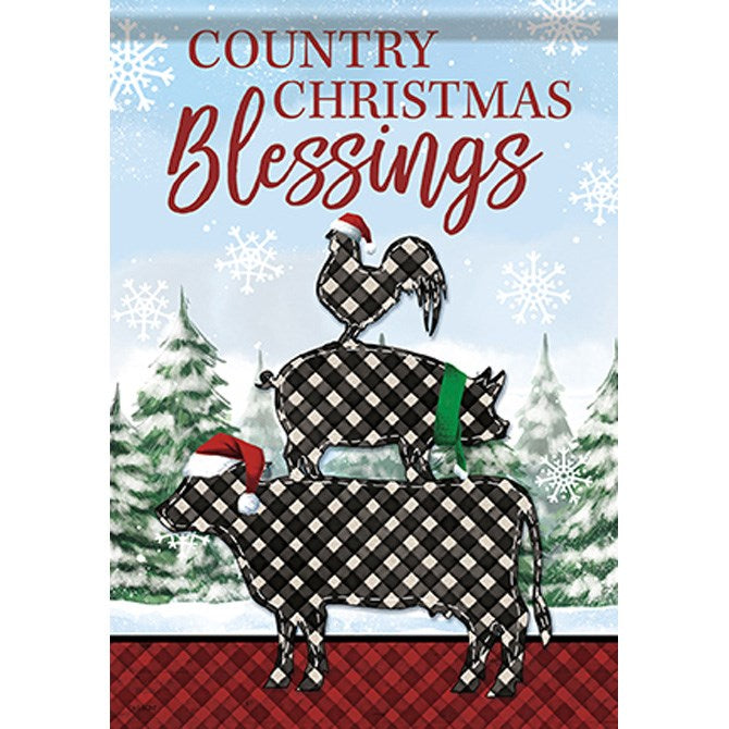 Flag-Garden-Durasoft-Farm Christmas(12.5&quot; x 18&quot;)