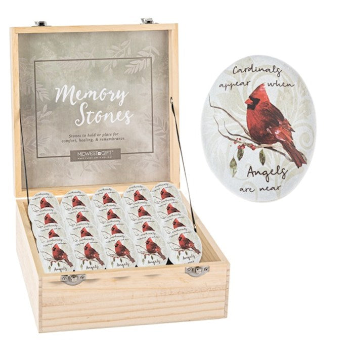 Cardinal Memory Stone In Wood Display Box  (24 Piece Assortment)