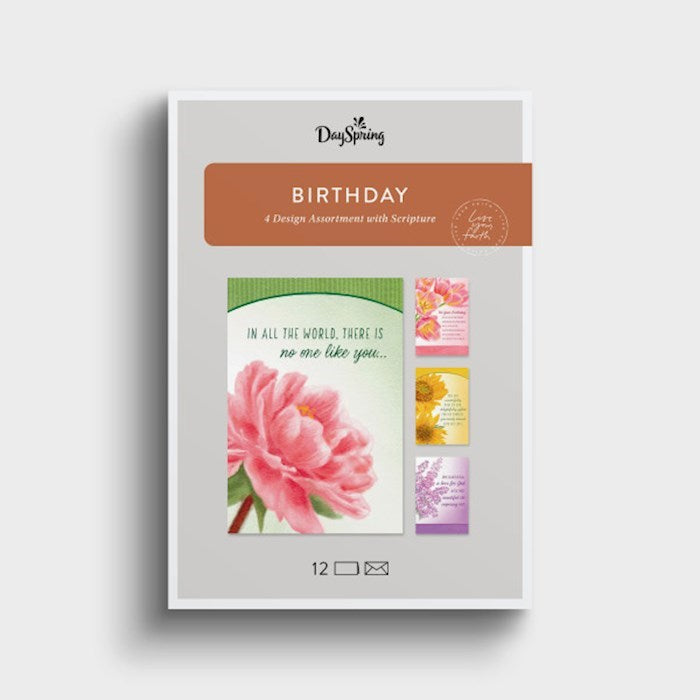 Boxed Card-Birthday: Floral Assortment (Box Of 12)-U1199