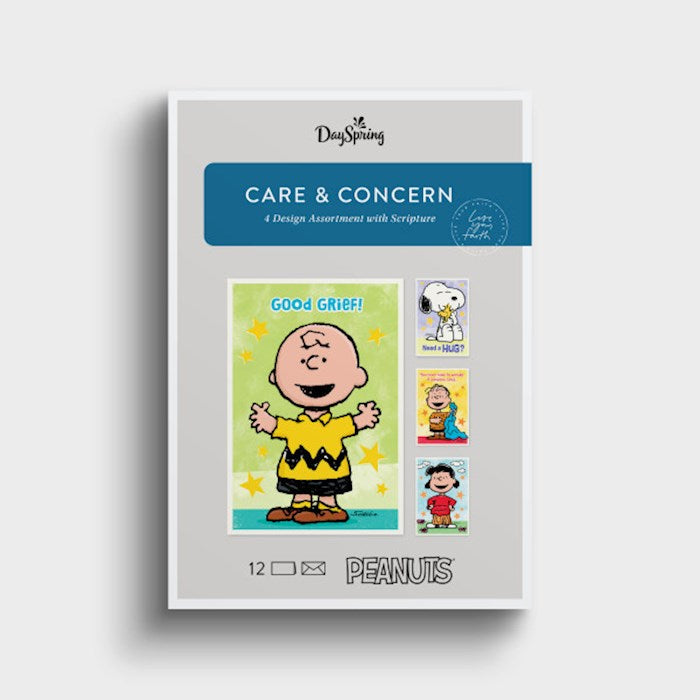 Boxed Card-Care &amp; Concern-Peanuts Assorted (Box Of 12)-U1201