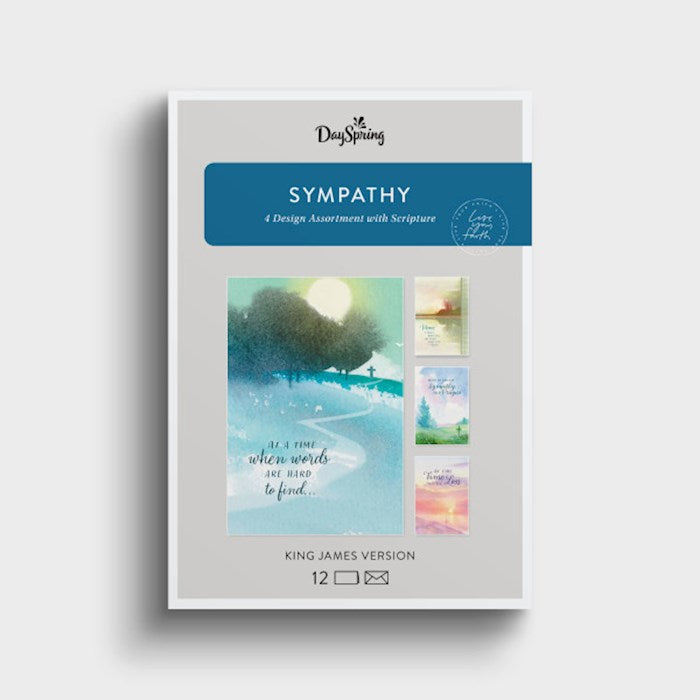 Boxed Card-Sympathy-Watercolor Crosses (Box Of 12)-U1204