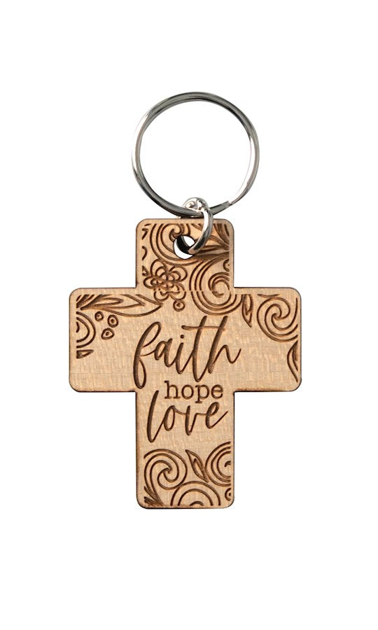 Lasered Keychain-Faith Hope Love