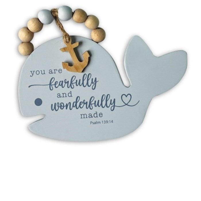 Wall Plaque-Whale/You Are Fearfully And Wonderfully Made (5&quot; x 6&quot;) (Psalm 139:14)
