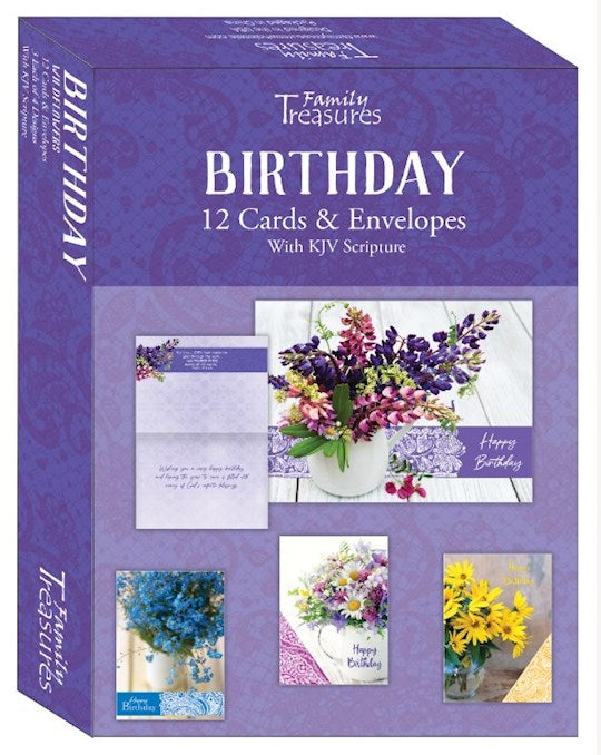 Boxed Card-Birthday-Wildflowers (Pack Of 12)