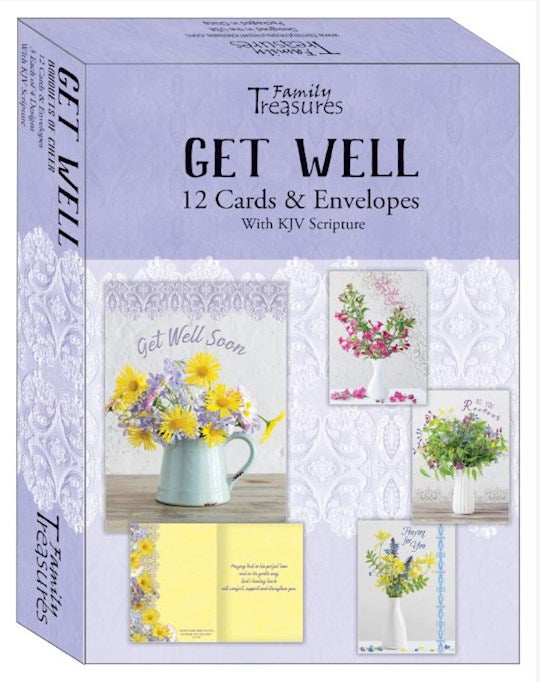 Boxed Card-Get Well-Bouquets Of Cheer (Pack Of 12)