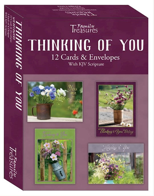 Boxed Card-Thinking Of You-Wildflowers (Pack Of 12)